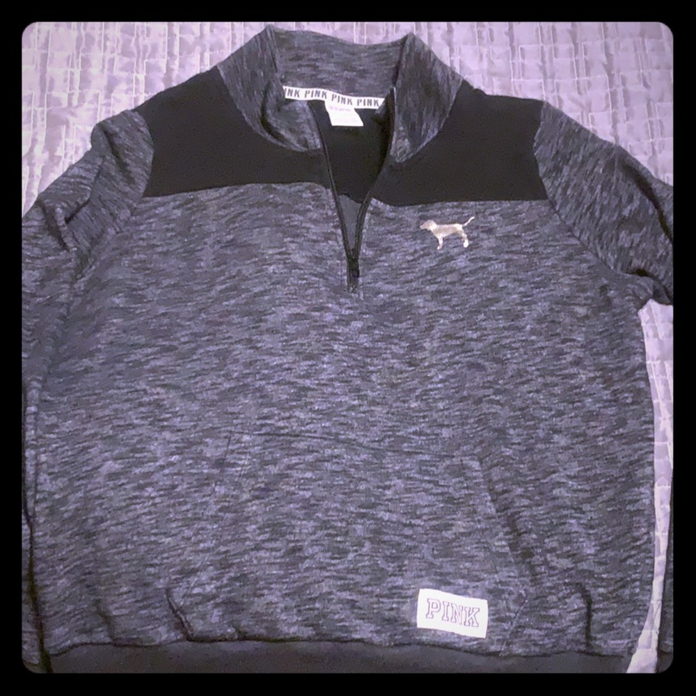 Pink quarter zip sweatshirt